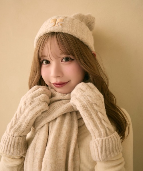 セール】【3点セット】ニット帽＋手袋＋マフラー（ニットキャップ