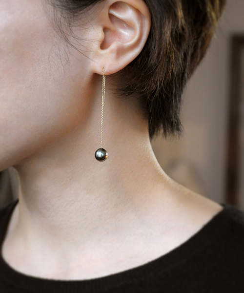 K10 パールロングチェーンピアス Jewel Closet by L&Co.