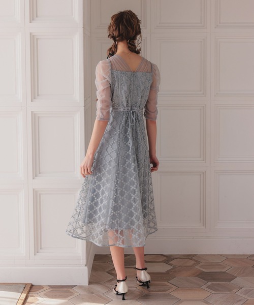 ダイヤフラワーレースドレス 結婚式お呼ばれオケージョンドレス