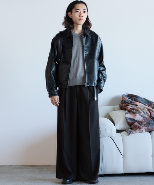 ARTIFICIAL GRAIN / FAUX SUEDE ZIP BLOUSON（ブルゾン）｜WYM LIDNM