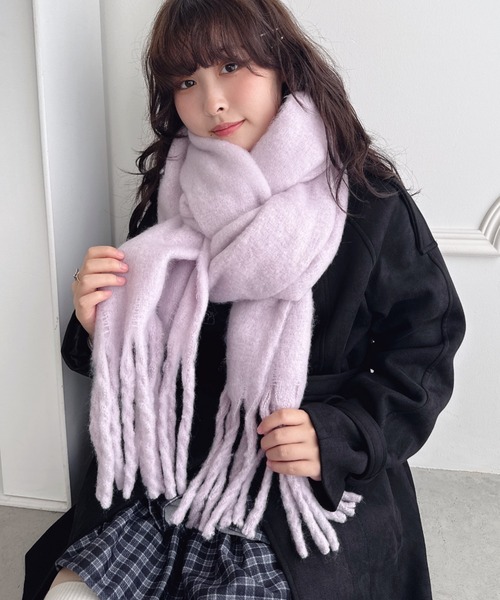 セール】ふわふわボリューム太フリンジマフラー（マフラー）｜Loueme