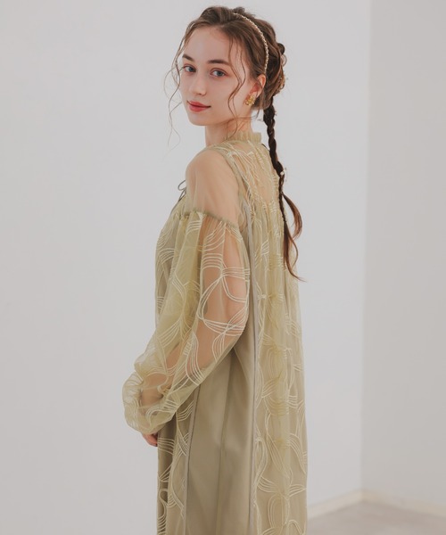 リボン刺繍ギャザードレス（ドレス）｜Dorry Doll（ドリードール）の