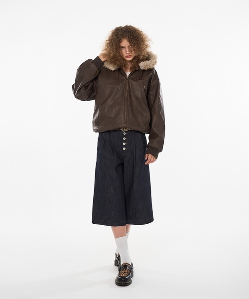 新色登場】DRAW CODE DOUBLE ZIP ARTIFICIAL 2WAY HOOD BLOUSON