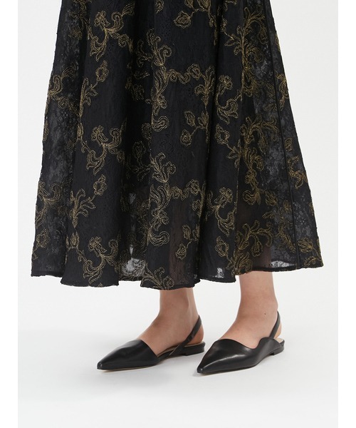 FRAY I.D（フレイアイディー）の「チュールレースラメ刺繍ドレス