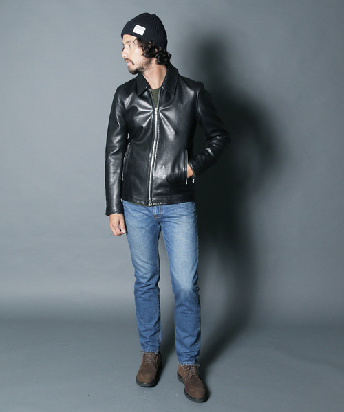 Magine（マージン）の「SHEEP LEATHER ZIP SINGLE RIDERS JKT:シープ