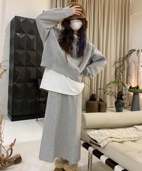 セール】【セットアップ/フード付き】ゆるっとオーバーサイズ。長袖