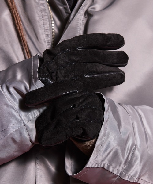 UNISEX》Pig Suede x Goat Leather Gloves/ピグスエード×ゴートレザー