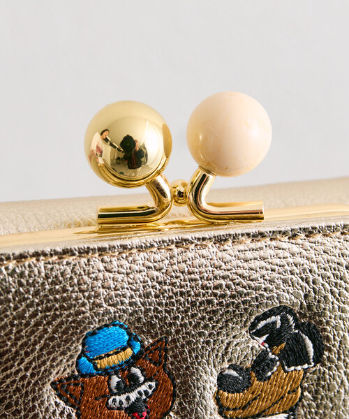 セール】【PEZ(ペッツ) ×ear】本革/コラボ三つ折りがま口財布（財布