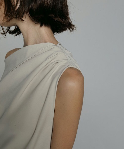 SANTE ダブルクロスデザインネックドレス SANTEダブルクロスデザイン