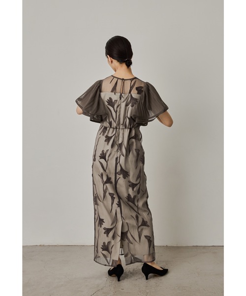 サーキュラースリーブフラワードレス 花柄 結婚式 成人式 同窓会