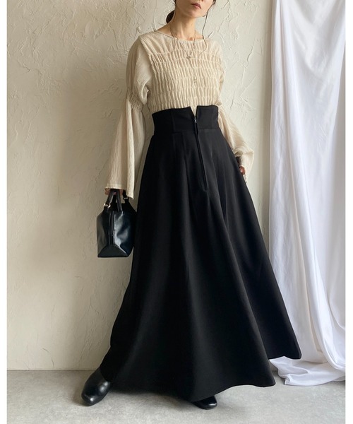 セール】【低身長向けサイズあり】ハイウエストフロントジップAライン