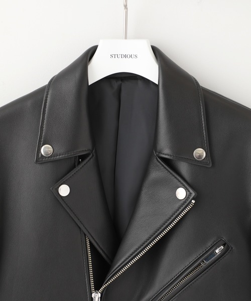 STUDIOUS ラムレザーダブルライダース【定価4万越】