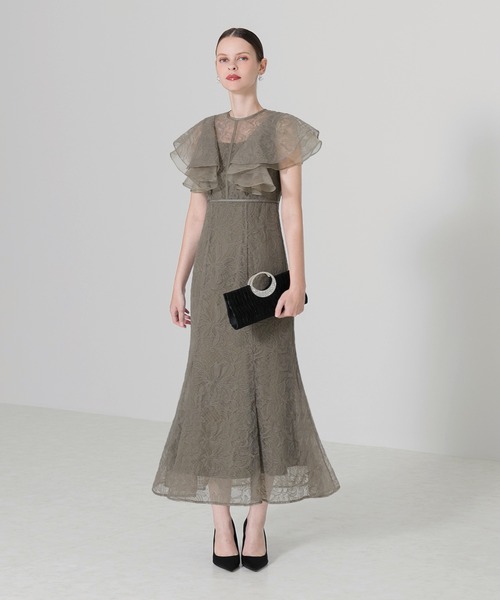 Leja（レジャ）の「【LEJA】フリル半袖シアーレース花柄刺繍ウエスト