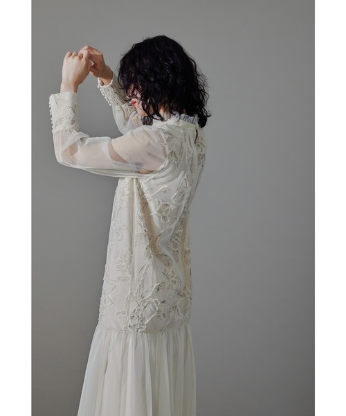 フェザーフラワーチュールドレス 結婚式 パーティードレス