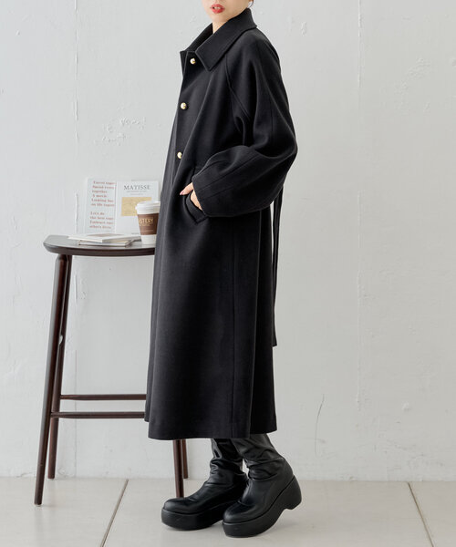Chico（チコ）の「金釦ビッグカラーステンカラーロングコート（その他