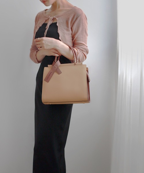 バイカラーのスクエア2WAYバッグ（ショルダーバッグ）｜ANEMONE