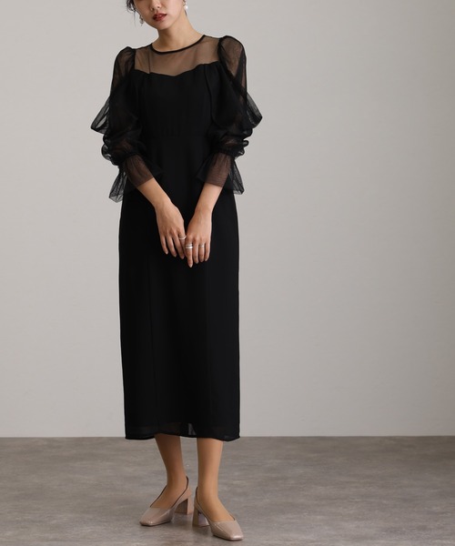 結婚式 同窓会 オケージョンドレス パーティードレス 袖あり&ロング