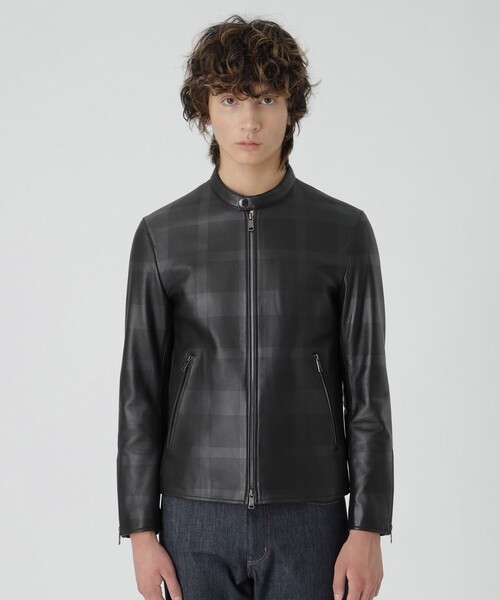 今季◇BLUE LABEL CRESTBRIDGE◇シングルライダースジャケット BLACK