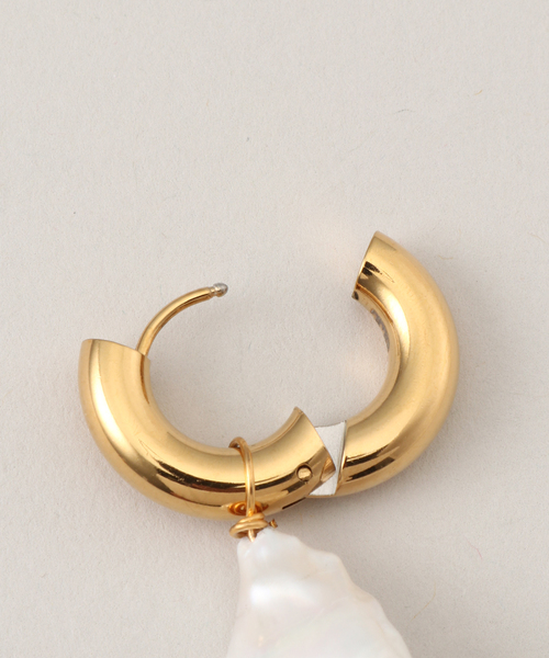 TIMELESS PEARLY/タイムレスパーリー】Pearl and gold hear：ピアス