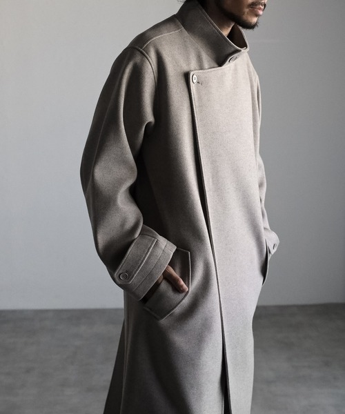セール】【2WAY】オーバーサイズ メルトン スタンダーカラー ルーズ
