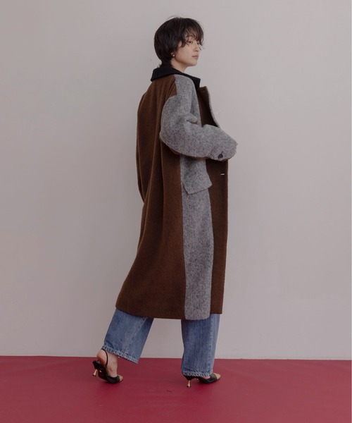ミックスシャギー配色ロングコート Eimee Law│Eimee Law & LHELBIE