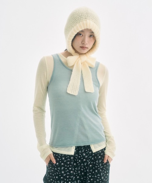 ribbon balaclava / リボンバラクラバ（ニットキャップ/ビーニー