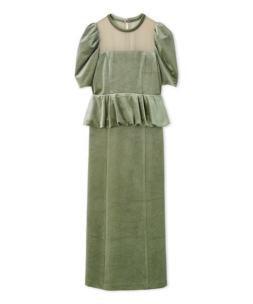 セール】ペプラムベロアドレス（ドレス）｜LILY BROWN（リリーブラウン