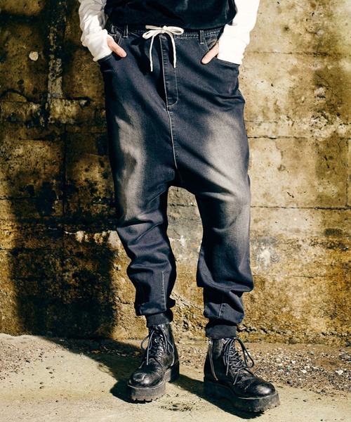 JULIUS ニットデニム アーカイブ サルエル スキニー パンツ デニム