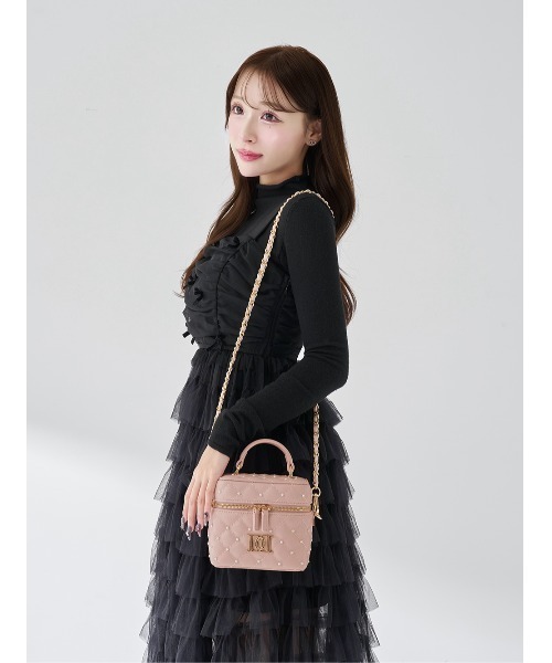 Darich キルティングパールスクエアミニバッグ Darich ゴールドパーツ