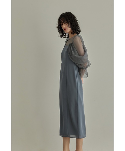 チュールオフショルダードレス 結婚式 パーティードレス オケージョン