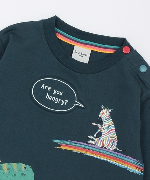 ポールスミスジュニア 長袖Tシャツ トップス ロンT 恐竜 コットン