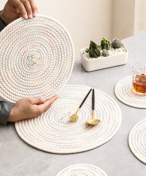 セール】Ein/【4サイズ展開】ナチュラル ロープ コースター/ランチョン