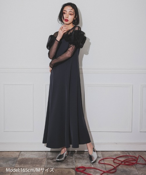 セール】【ANDRESD】frills flare dress ドレス 結婚式 成人式 同窓会