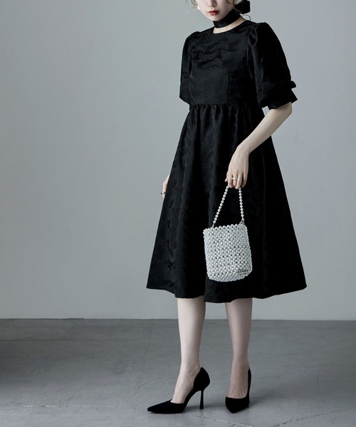 ジャガードパフスリーブドレス（ドレス）｜etoll.（エトル）の