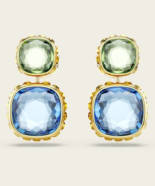 公式】【スワロフスキー】Chroma ドロップピアス クッションカット