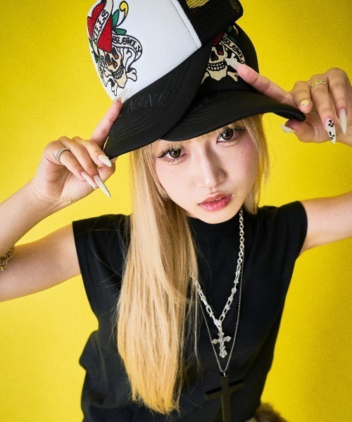 A'GEM/9 × .kom 『A'GEM/9/エージェムナイン』 Ed HardyメッシュCAP A