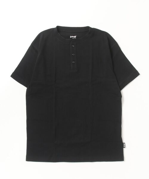 SATUR ブラック ヘンリーネック Tシャツ M ☆ SATUR ☆ Waffle Henry