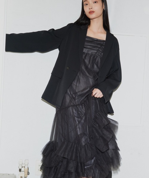 2点セットアイテム】ボリュームチュールジャケットセットドレス