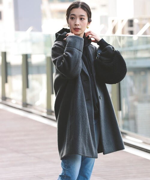 デミルクスビームス シャギーモヘアコート Demi-Luxe BEAMS