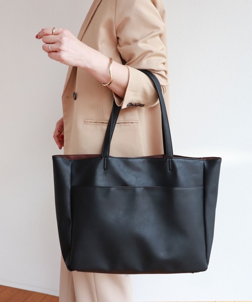 セール】合成皮革A4トートバッグ（トートバッグ）｜andme（アンドミー