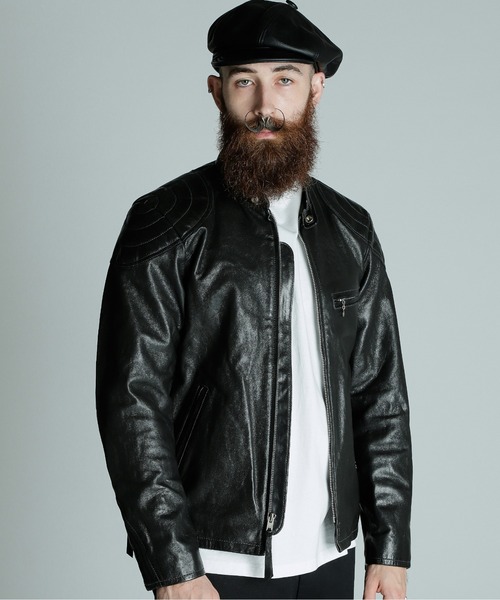 Schott SCHOTT◇シングルライダースジャケット/40/レザー/ブラック