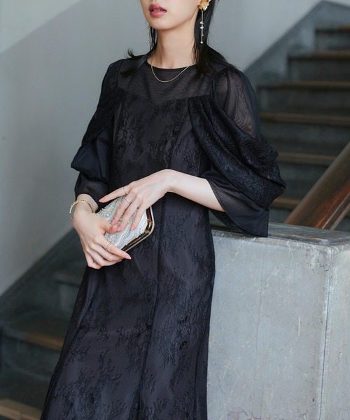 オケージョンドレス 結婚式 ｜ レース オフショル マーメイド フレア