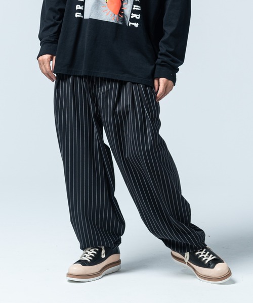glamb（グラム）の「Stripe Baggy Slacks / ストライプバギー