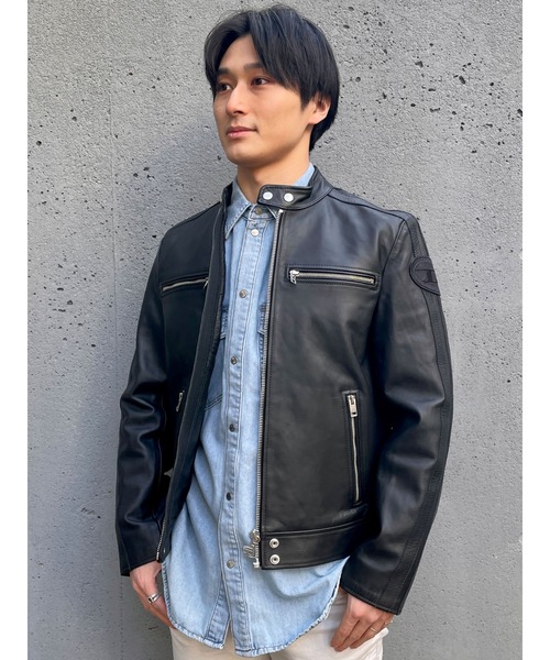 DIESEL（ディーゼル）の「メンズ レザージャケット（ライダース
