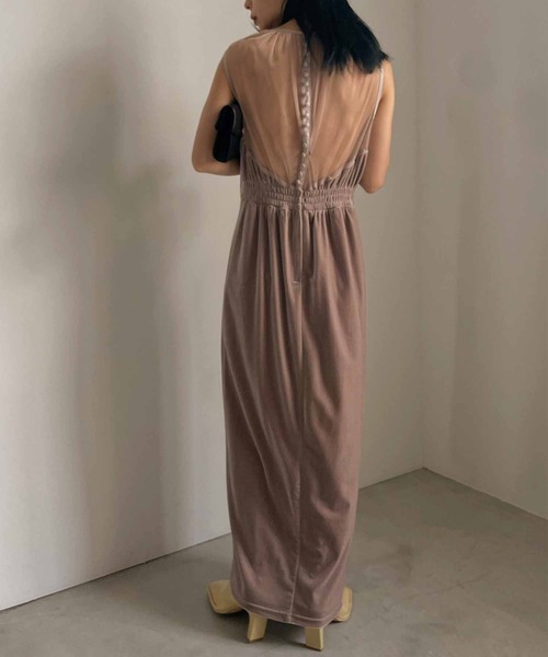 Ameri（アメリ）の「2WAY CURVE VELOURS DRESS（ワンピース）」 - WEAR