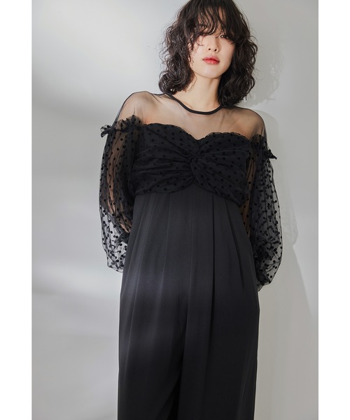 niana（ニアナ）の「フロッキードットパンツドレス オールインワン