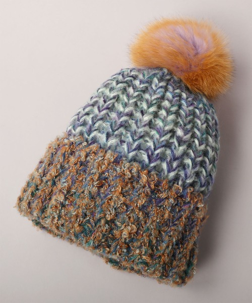 CA4LA 今期マルチカラーニットビーニー ニットキャップ｜帽子通販