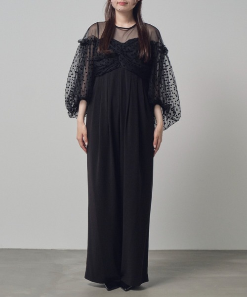 セール】フロッキードットパンツドレス / flocky dot pants dress