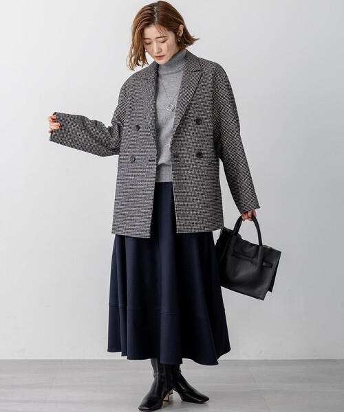 見上愛さん着用/VERY12月号掲載】ループミックスツイード ダブル