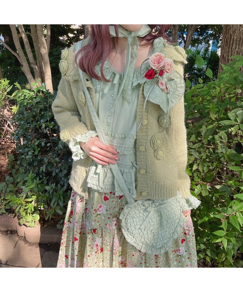 14300 タグ付 ピンクハウス 素敵な大ぶり 立体バラコサージュ ワッペン